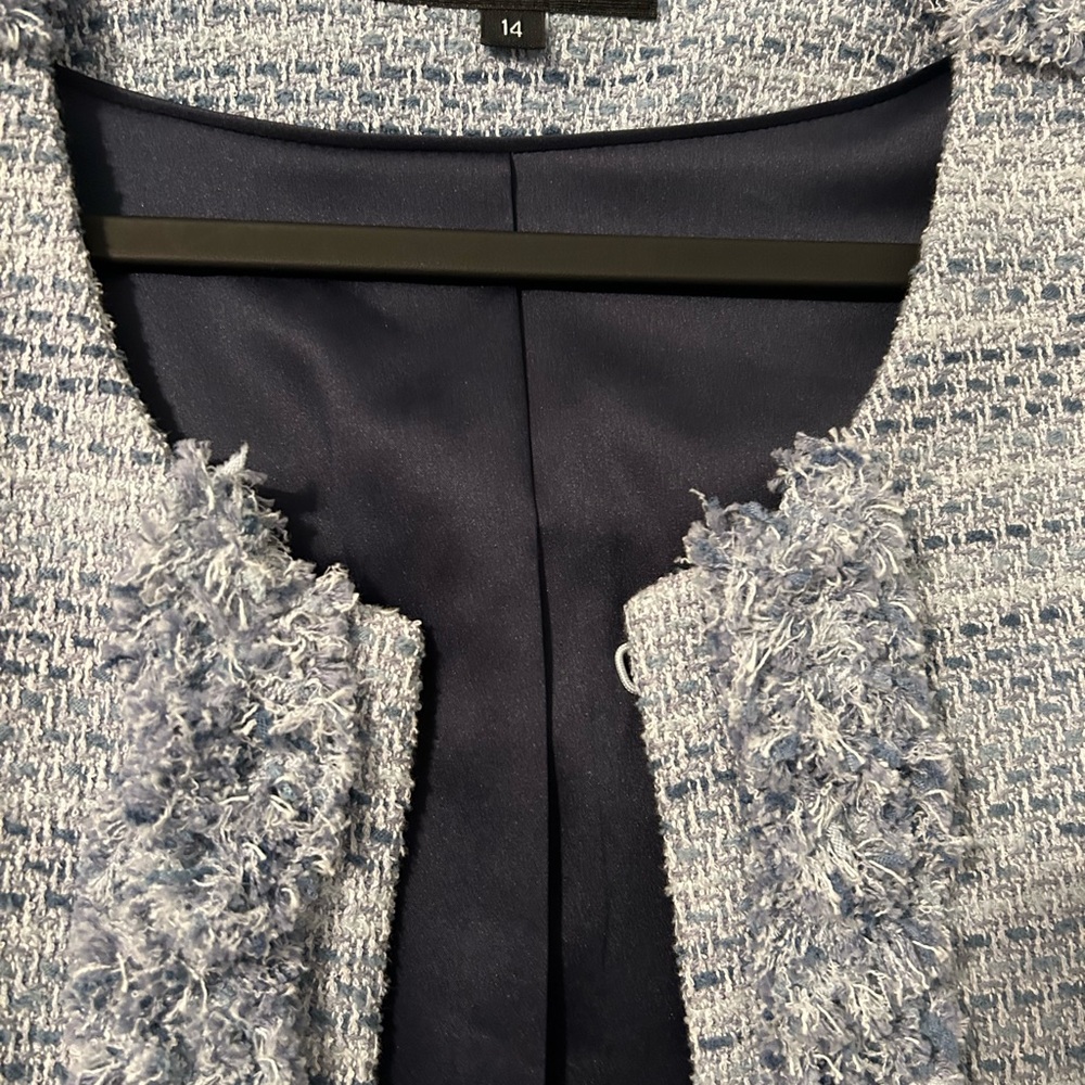 Pink Tartan 2 piece jacket and skirt in size 14   Nice shades of blue colours - Picture 4 of 11